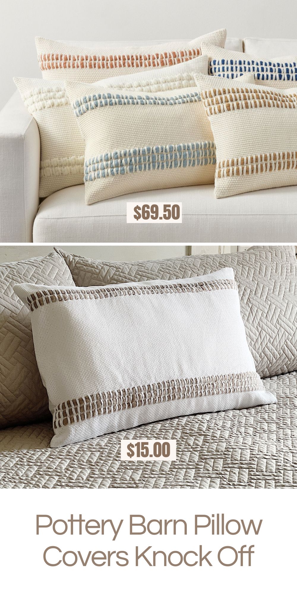 I love everything that Pottery Barn sells, except for their prices. Today I am sharing this amazing Pottery Barn Pillow Covers knock-off!