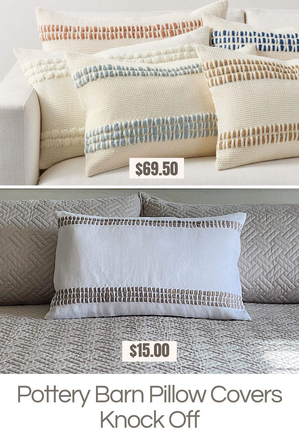 I love everything that Pottery Barn sells, except for their prices. Today I am sharing this amazing Pottery Barn Pillow Covers knock-off!
