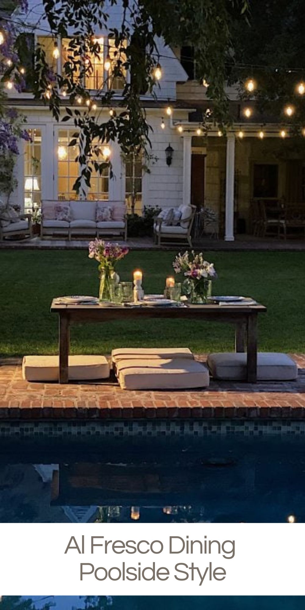 Is anything better than al fresco dining poolside style? I don't think so. I love this casual summer dining idea!