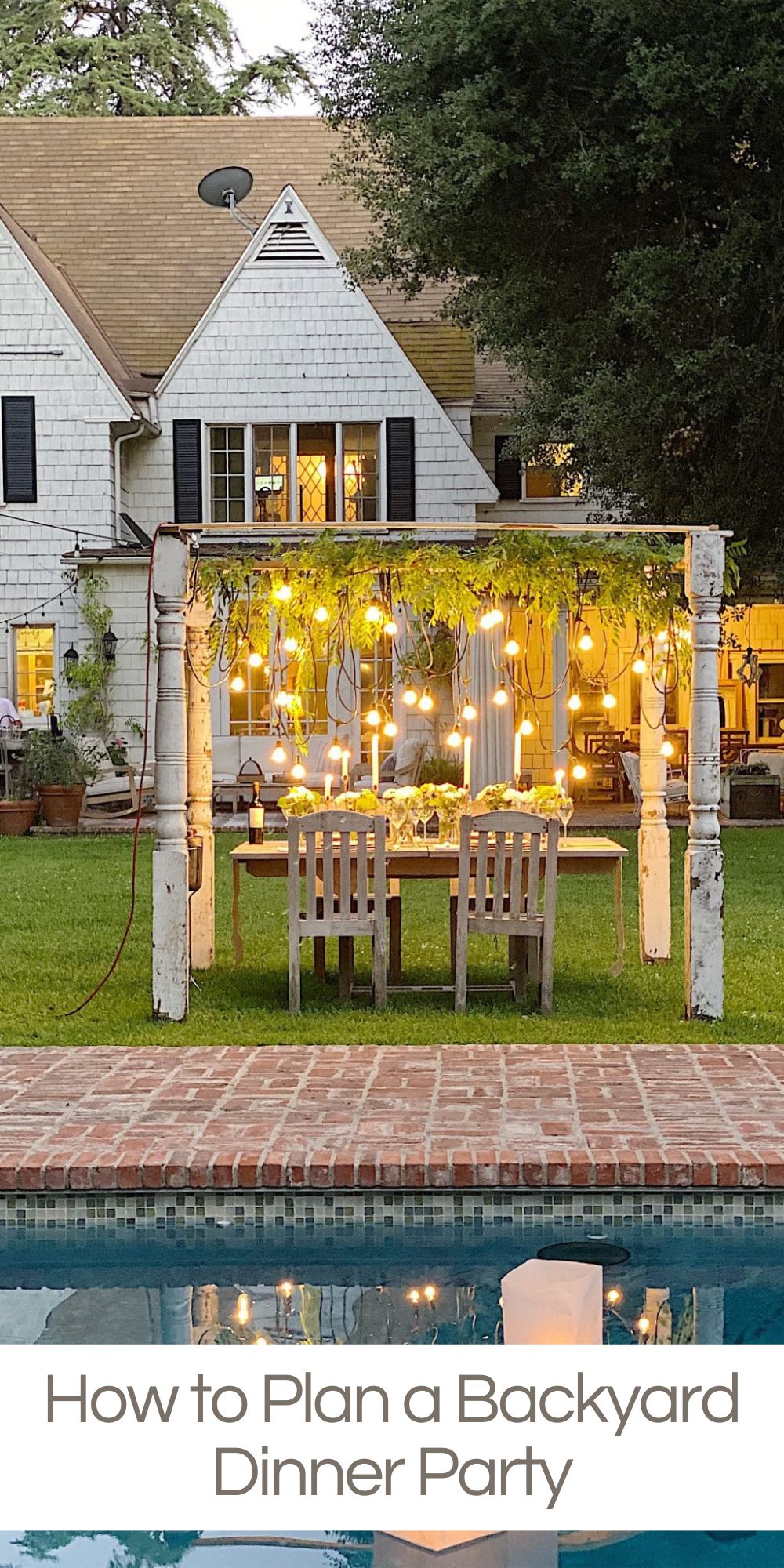 I love to plan parties. I created this backyard dinner party for my family. Everything … the location, lighting, and flowers were amazing.