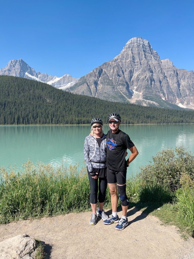 Dave and I in the Canadian Rockies on our bike trip.