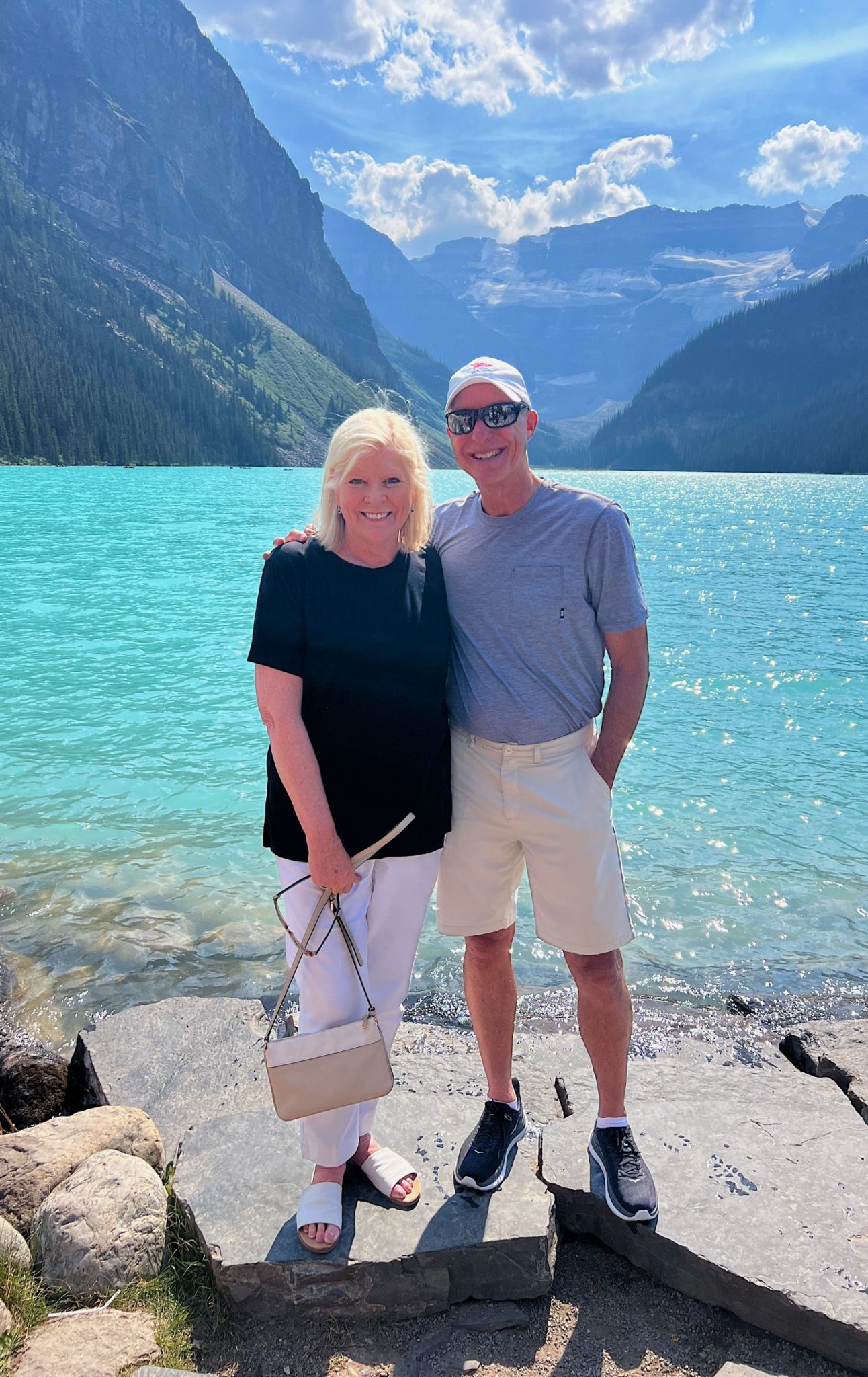 Dave and I in the Canadian Rockies on our bike trip.