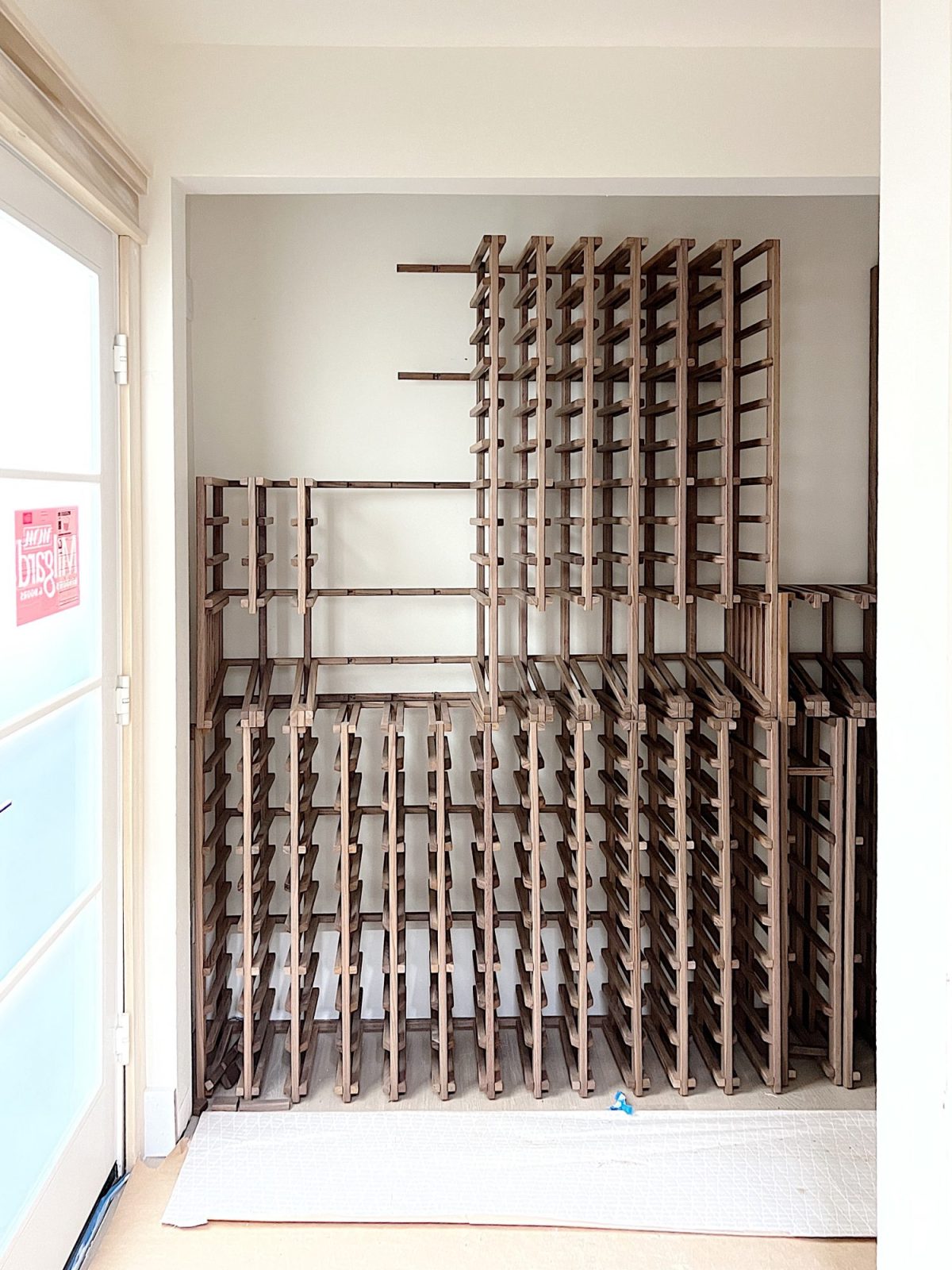 Building our home wine cellar built in a hallway at our beach house.