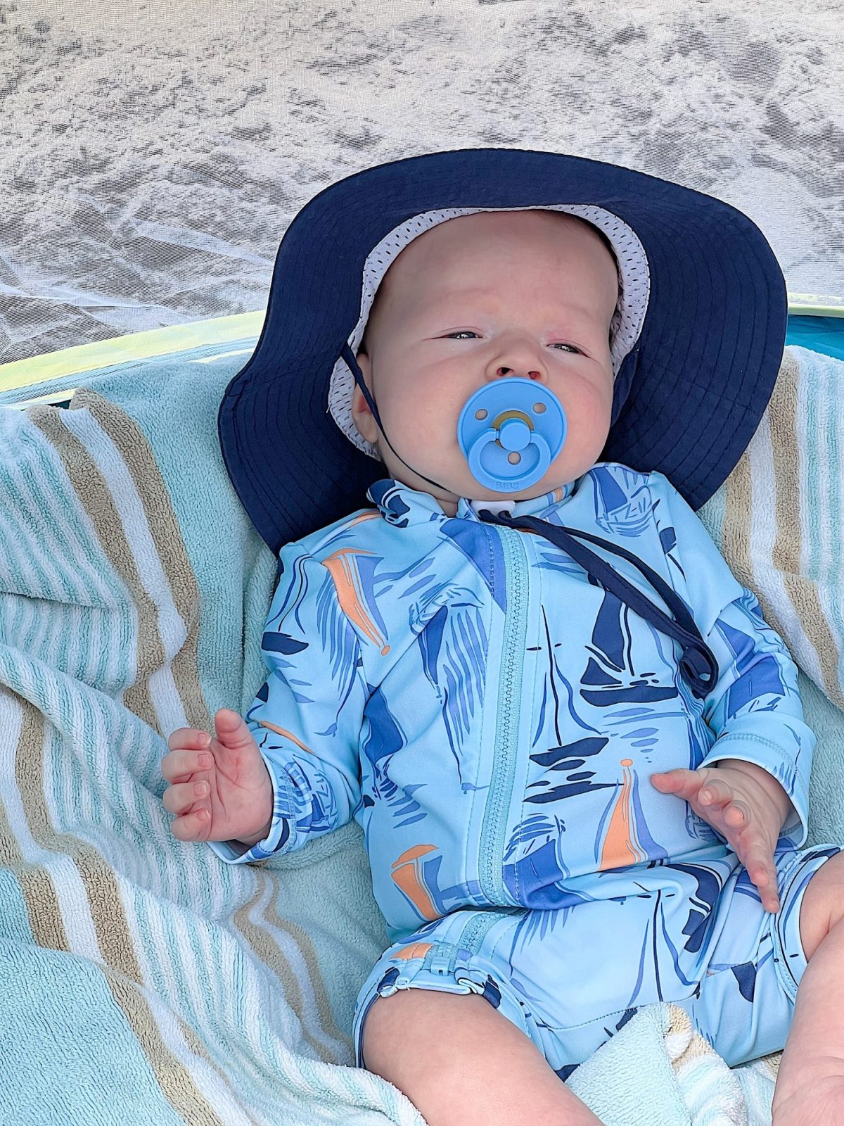 Baby Graham on the beach