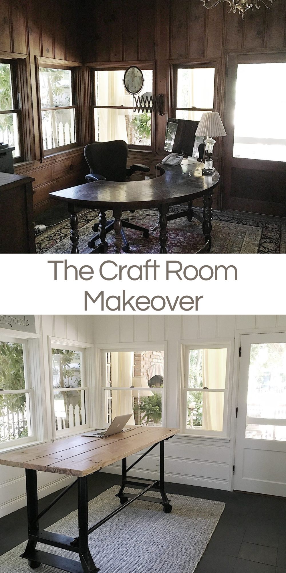 Every time I look at my craft room I cannot believe the before and after. If you haven't seen this, you won't believe it. I love this after photo!