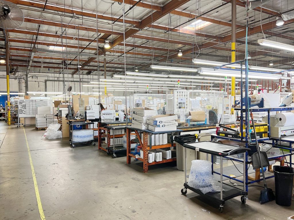 Touring the California Faucets factory and warehouse.