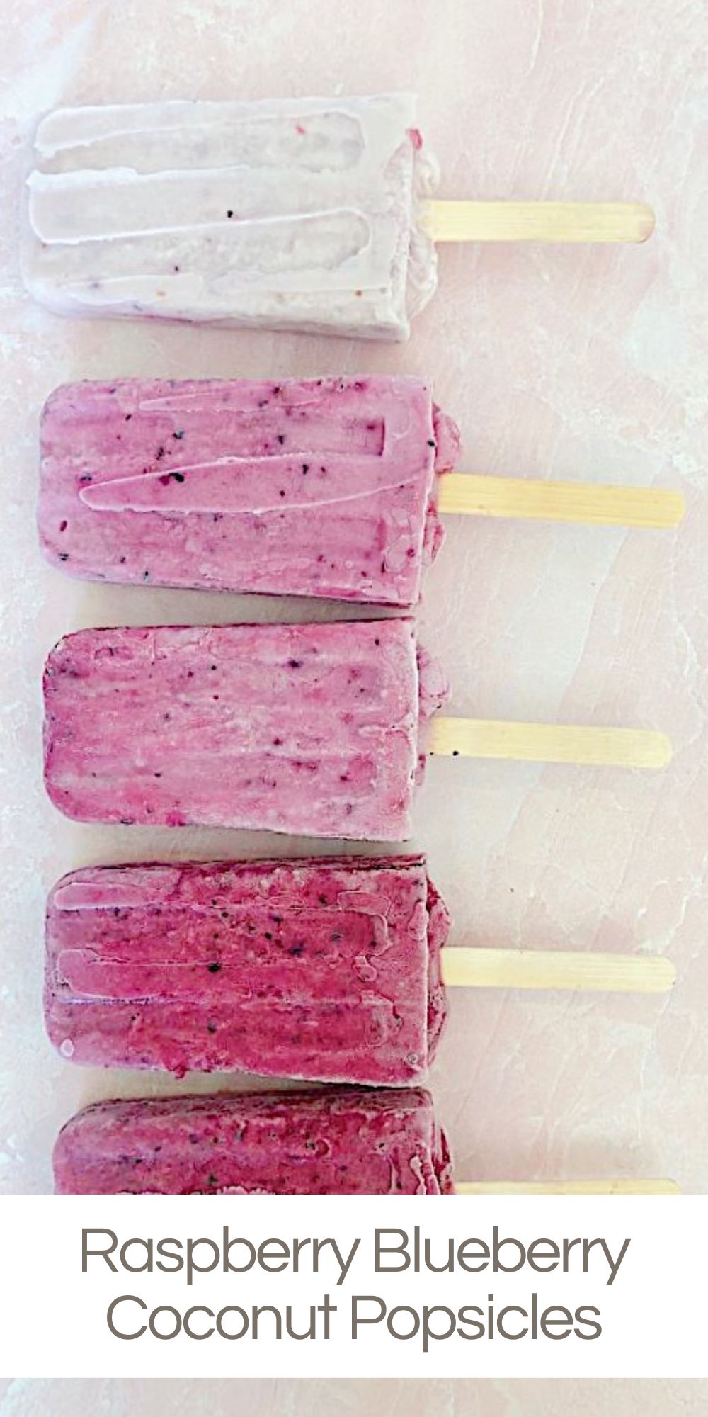 The weather is still hot so I made these Raspberry Blueberry Coconut Popsicles. They are healthy and the best popsicles!