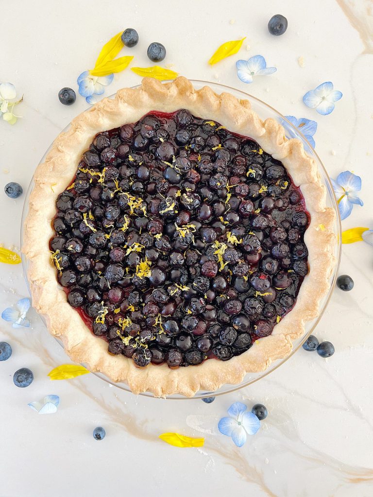 How to make a homemade lemon blueberry pie.