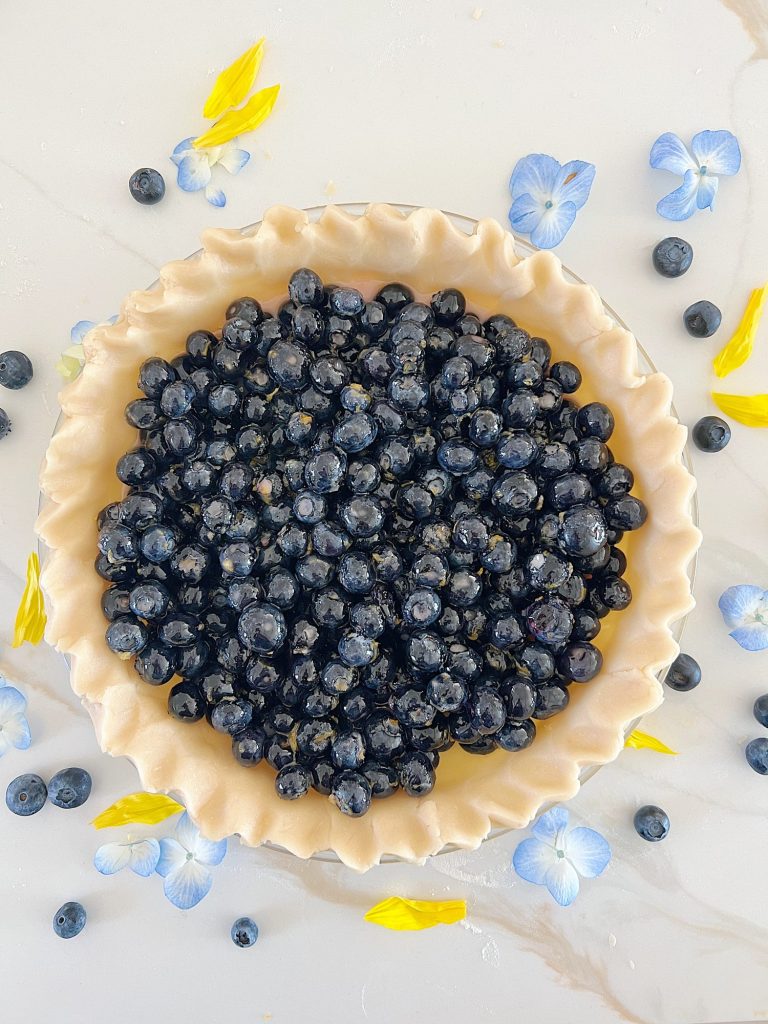 How to make a homemade lemon blueberry pie.