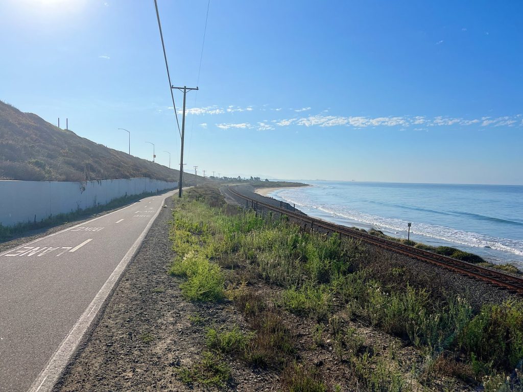 The bike path in Ventura along the Pacific Ocean.