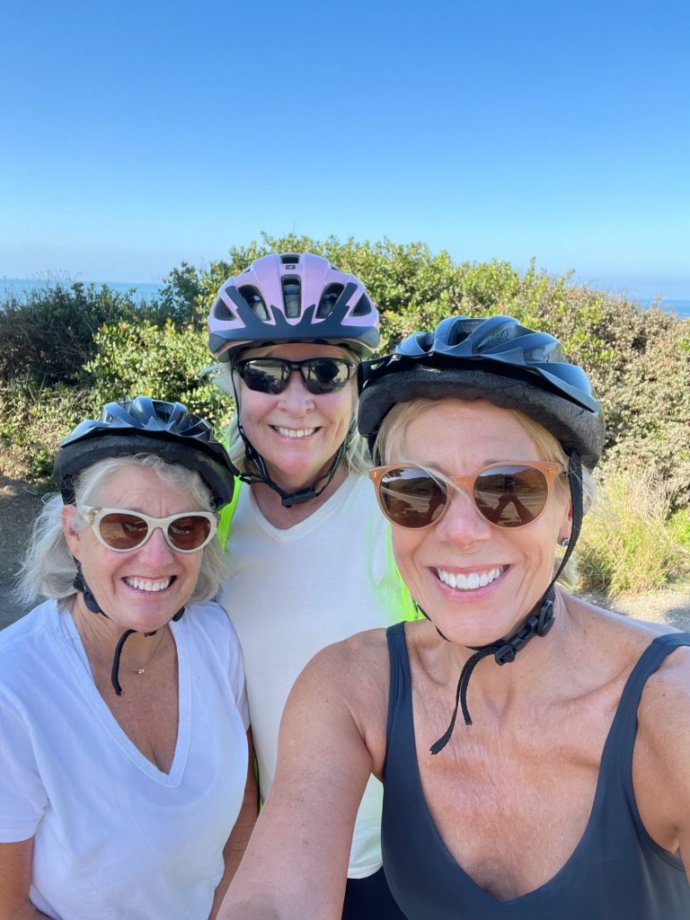 Riding the bike path in Ventura along the Pacific Ocean with my girlfriends.