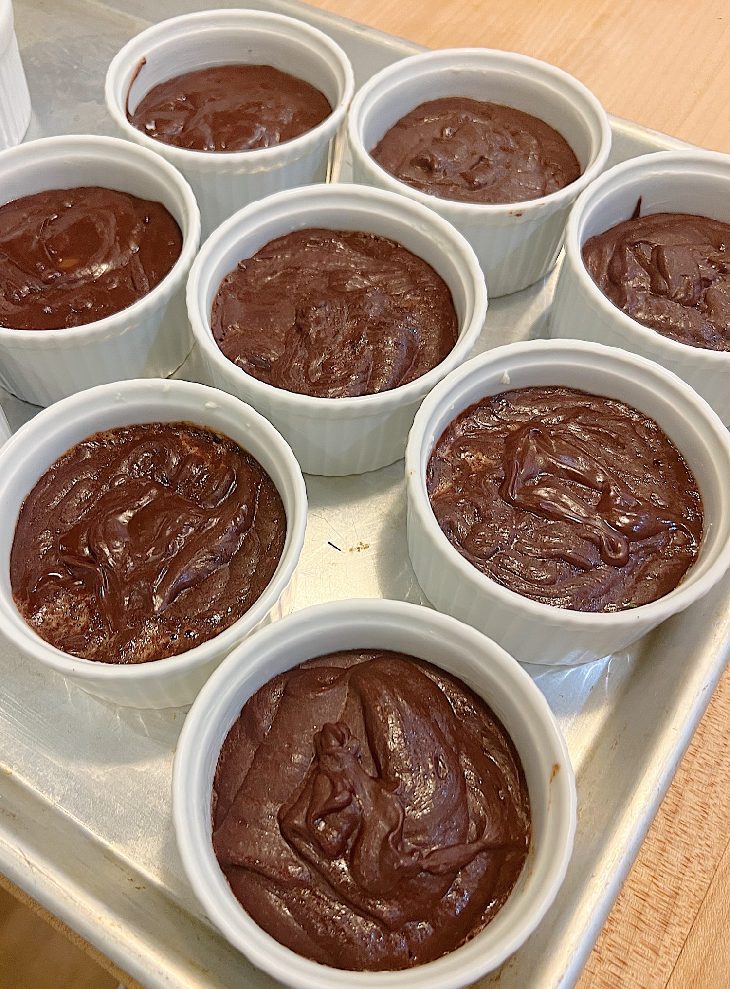 Making dessert for a dinner for eight which was planned and hosted by us to benefit charity.