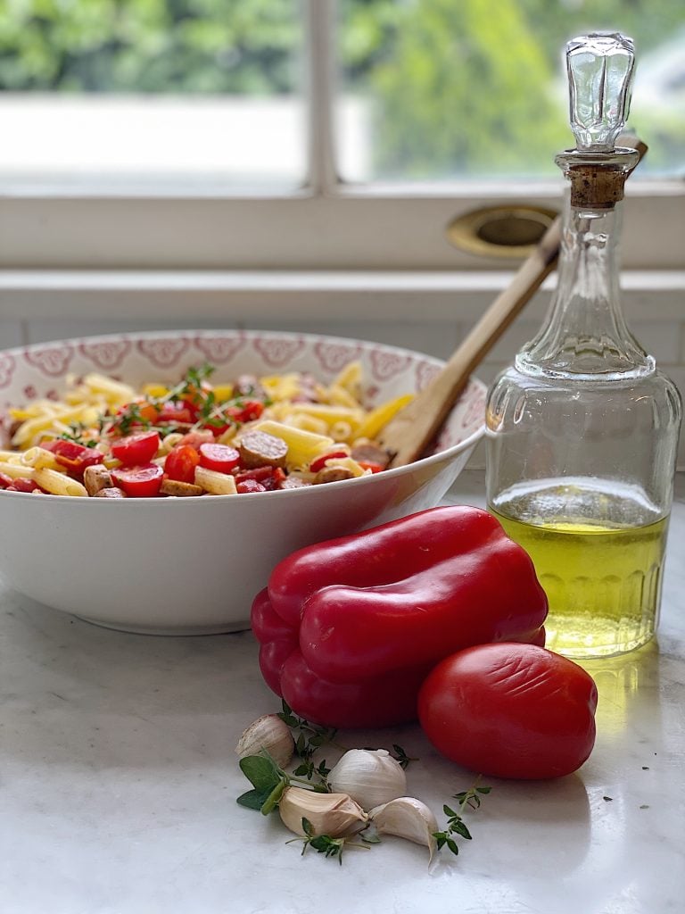 One of my favorite fall pasta recipes, Sausage and Peppers Pasta.