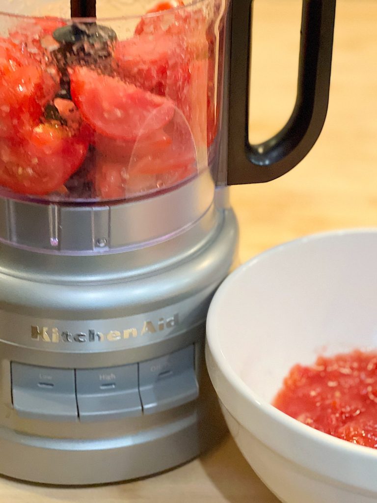 Fresh tomatoes from the vine were used to make the best homemade tomato sauce for paste.