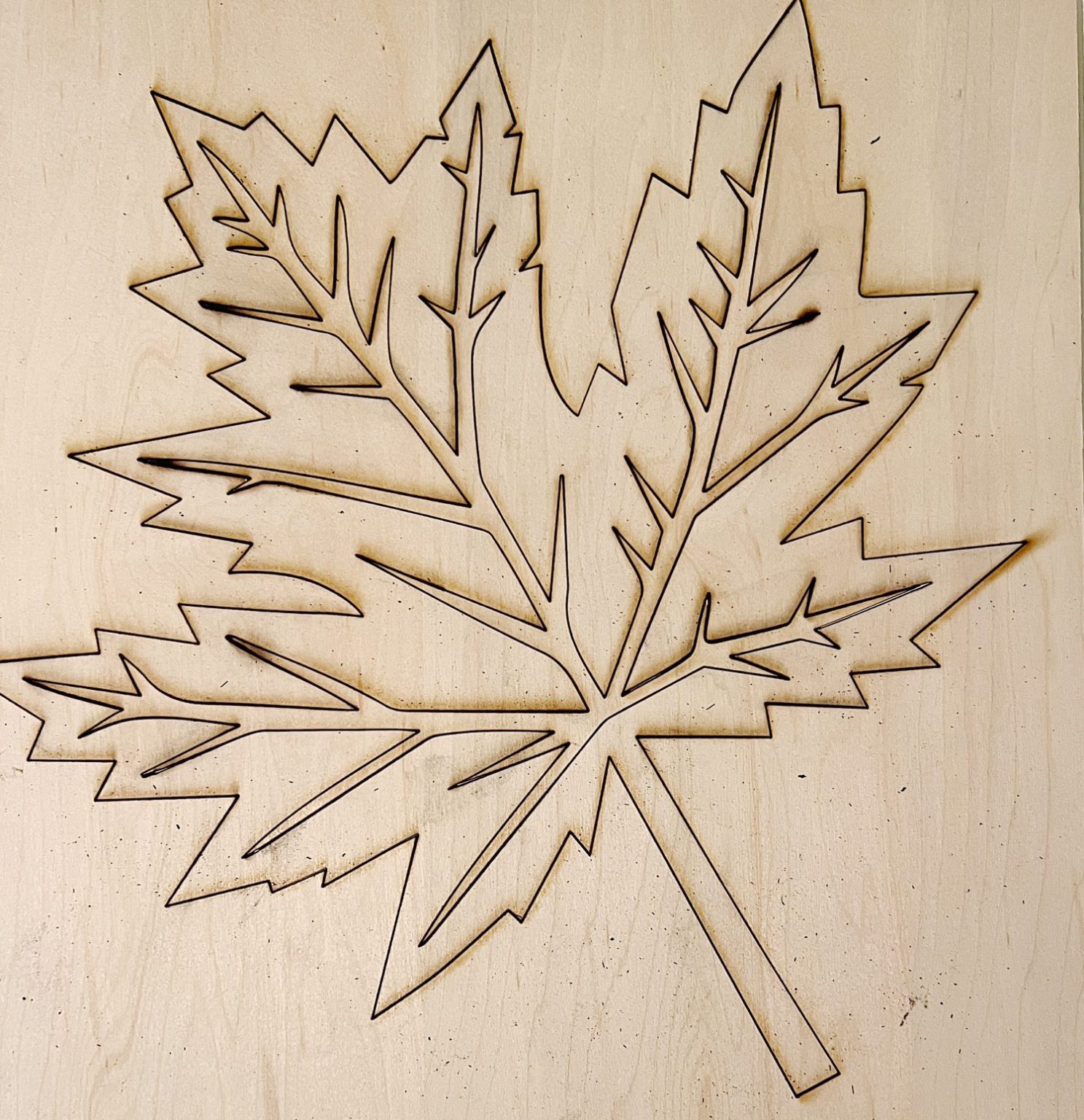 Designing and cutting a fall leaf wood charger with an xtool m1 laser cutting machine.