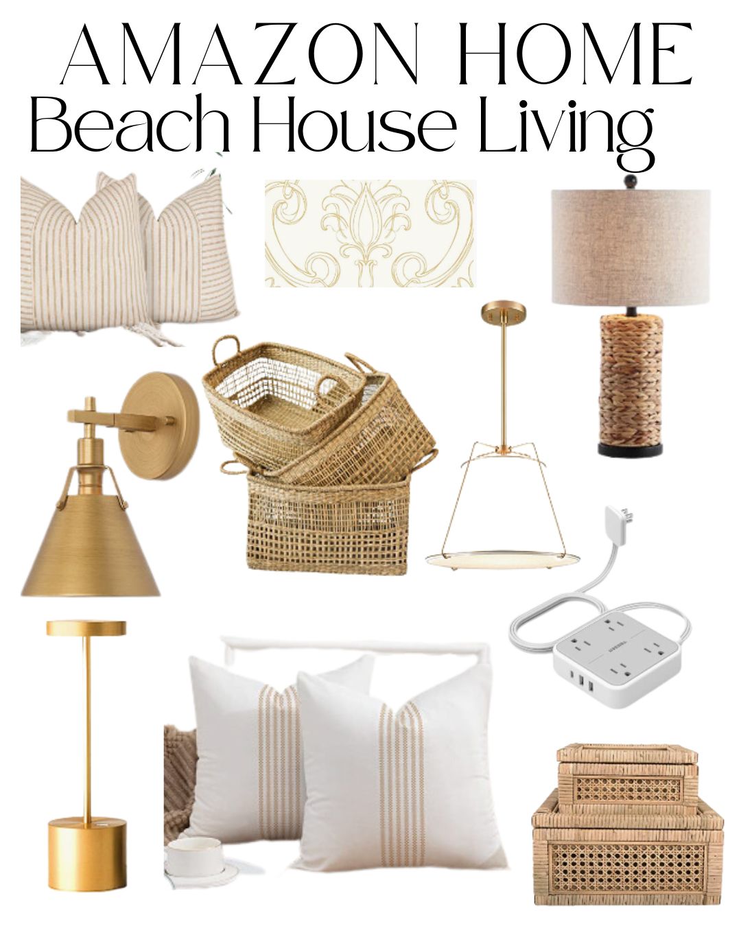 A list of the Amazon items in our beach house. 