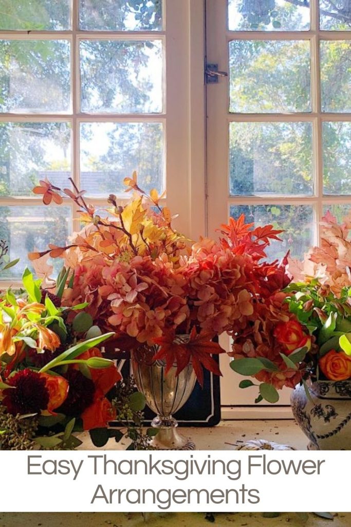 Three fall flower arrangements ... one fresh, one faux, and one with a bit of fresh and faux!