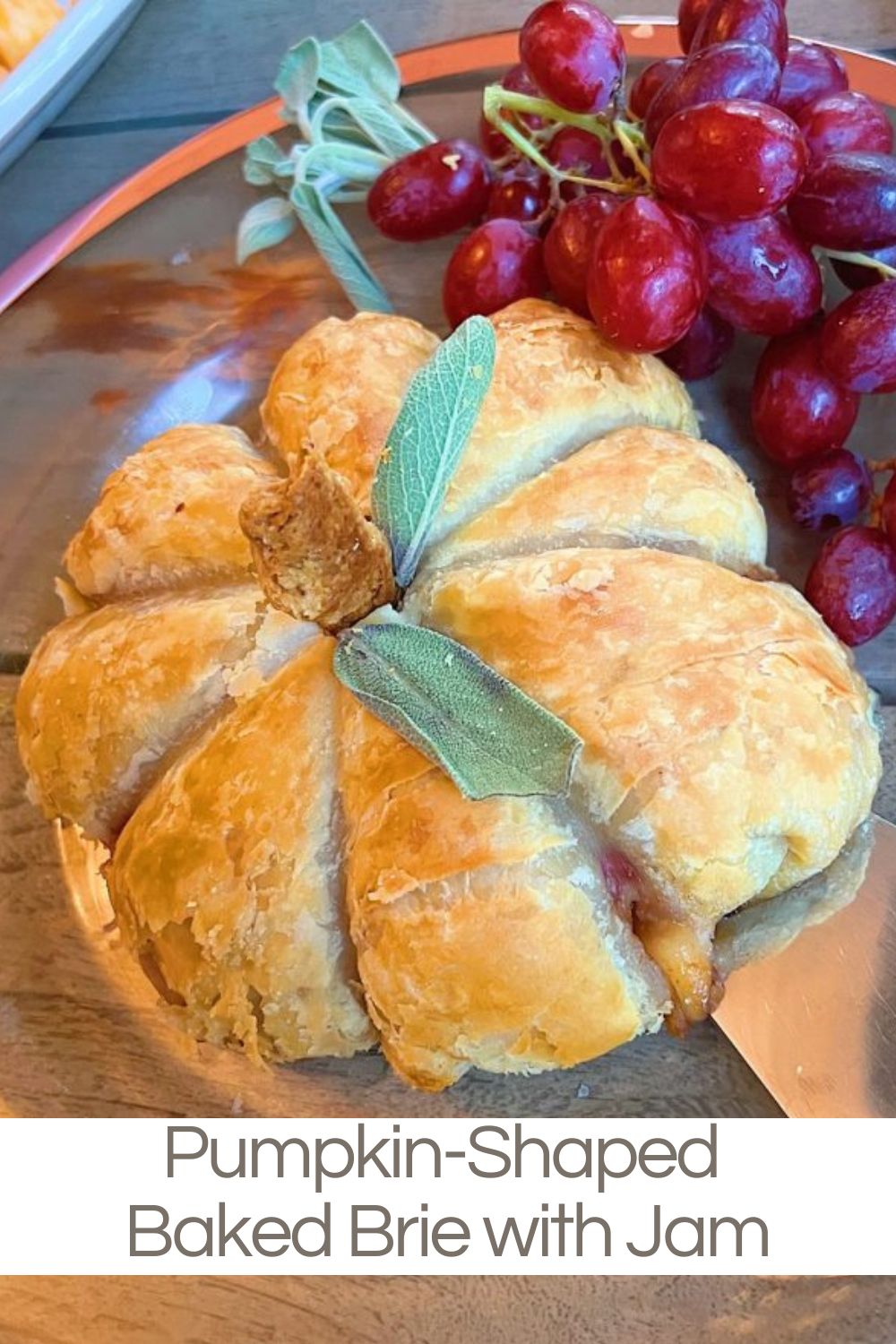 At my book launch party, I made ten Pumpkin-Shaped Baked Brie with Jam appetizers. They were such a hit and so easy to make.
