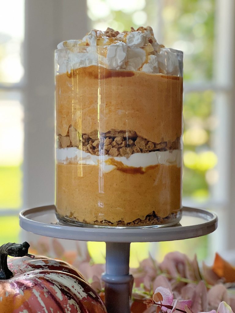 A homemade gingersnap pumpkin trifle recipe with layers of yumminess!
