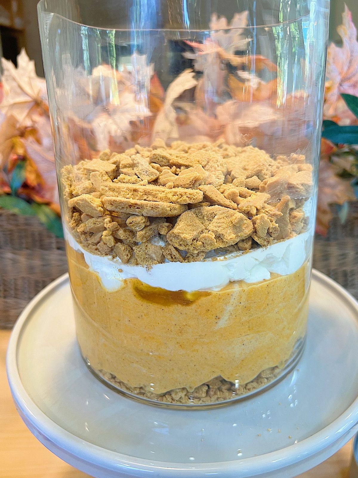 A homemade gingersnap pumpkin trifle recipe with layers of yumminess!