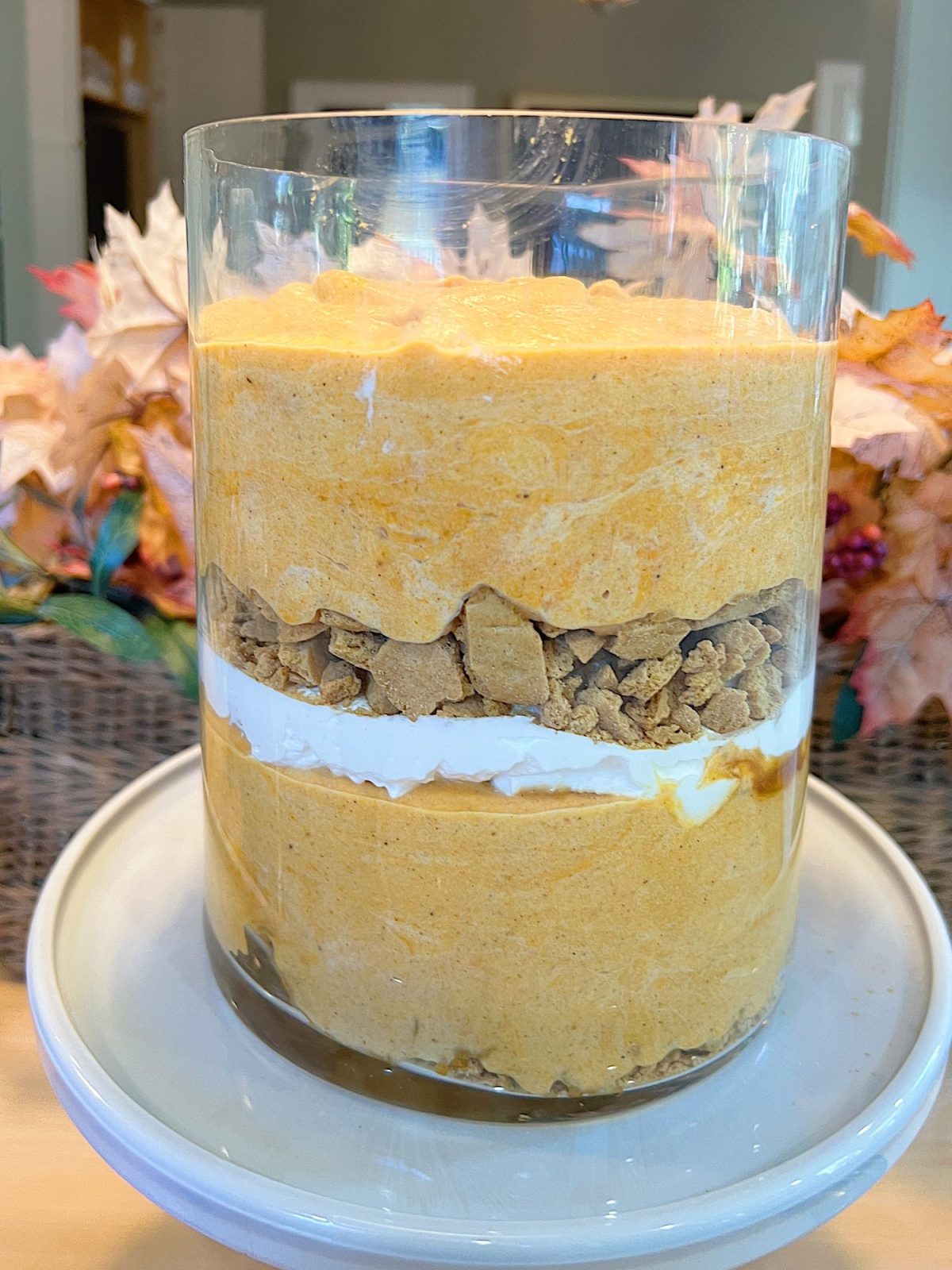 A homemade gingersnap pumpkin trifle recipe with layers of yumminess!