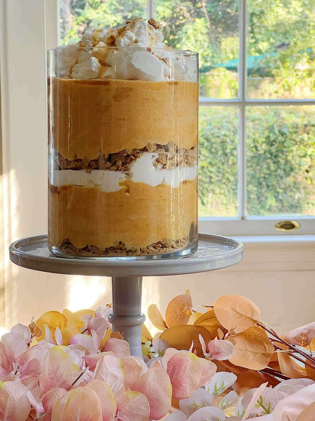 A homemade gingersnap pumpkin trifle recipe with layers of yumminess!