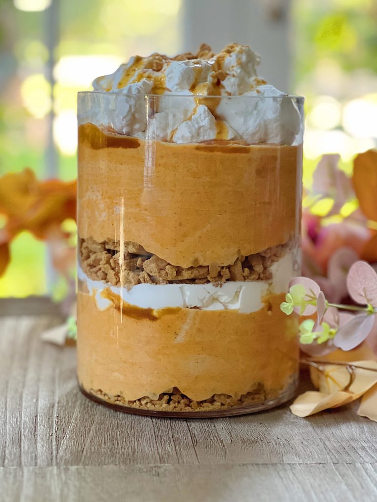 A homemade gingersnap pumpkin trifle recipe with layers of yumminess!