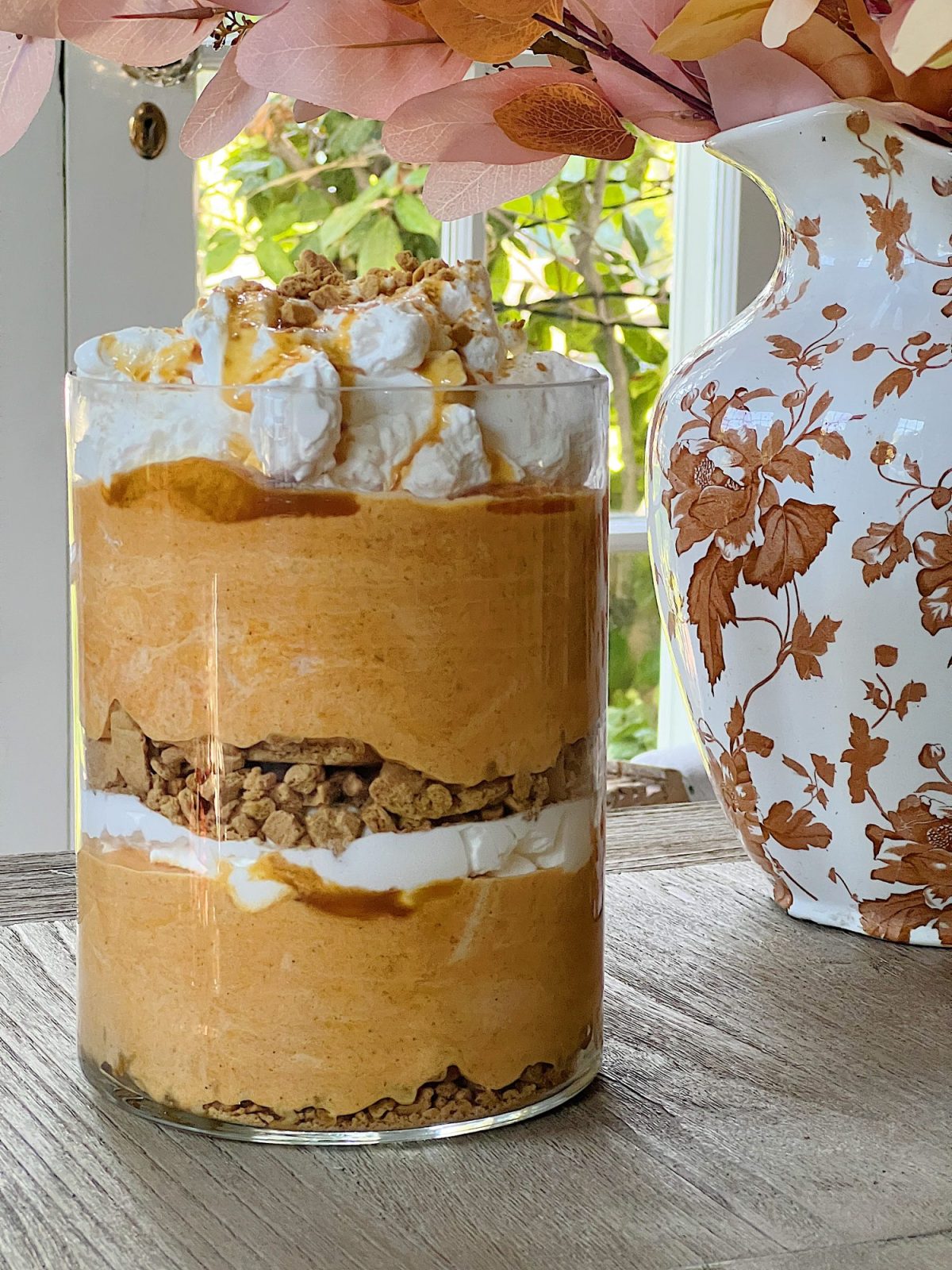 A homemade gingersnap pumpkin trifle recipe with layers of yumminess!