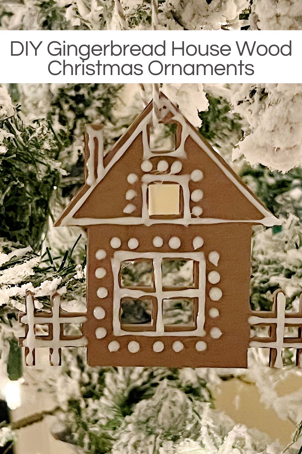 I love everything gingerbread. I love gingerbread lattes, cookies, and cake. These gingerbread house wood Christmas ornaments are so much fun!