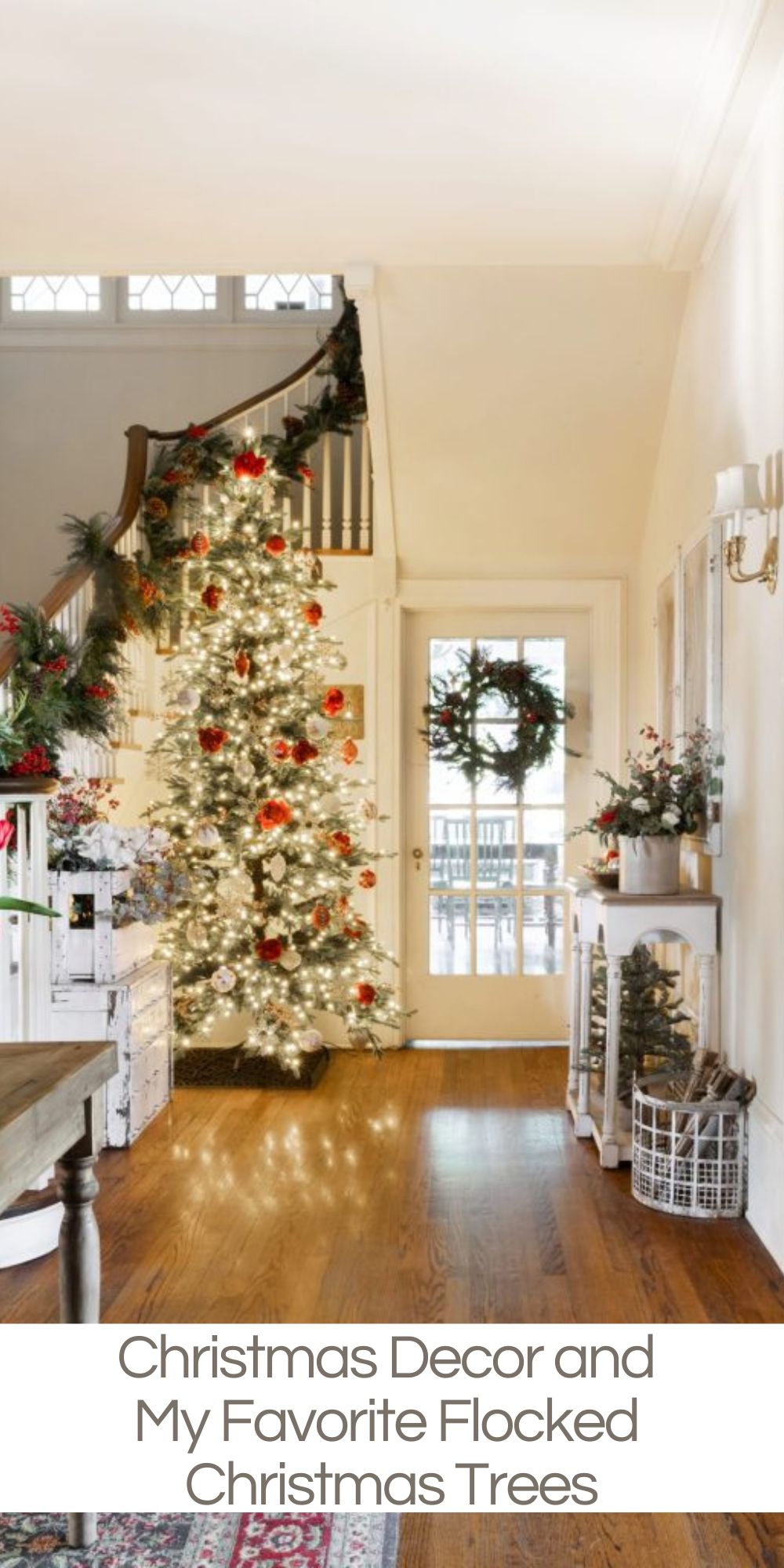 In my book A Home to Share, I featured our annual Christmas party decorated with flocked Christmas trees, wreaths, and garlands.