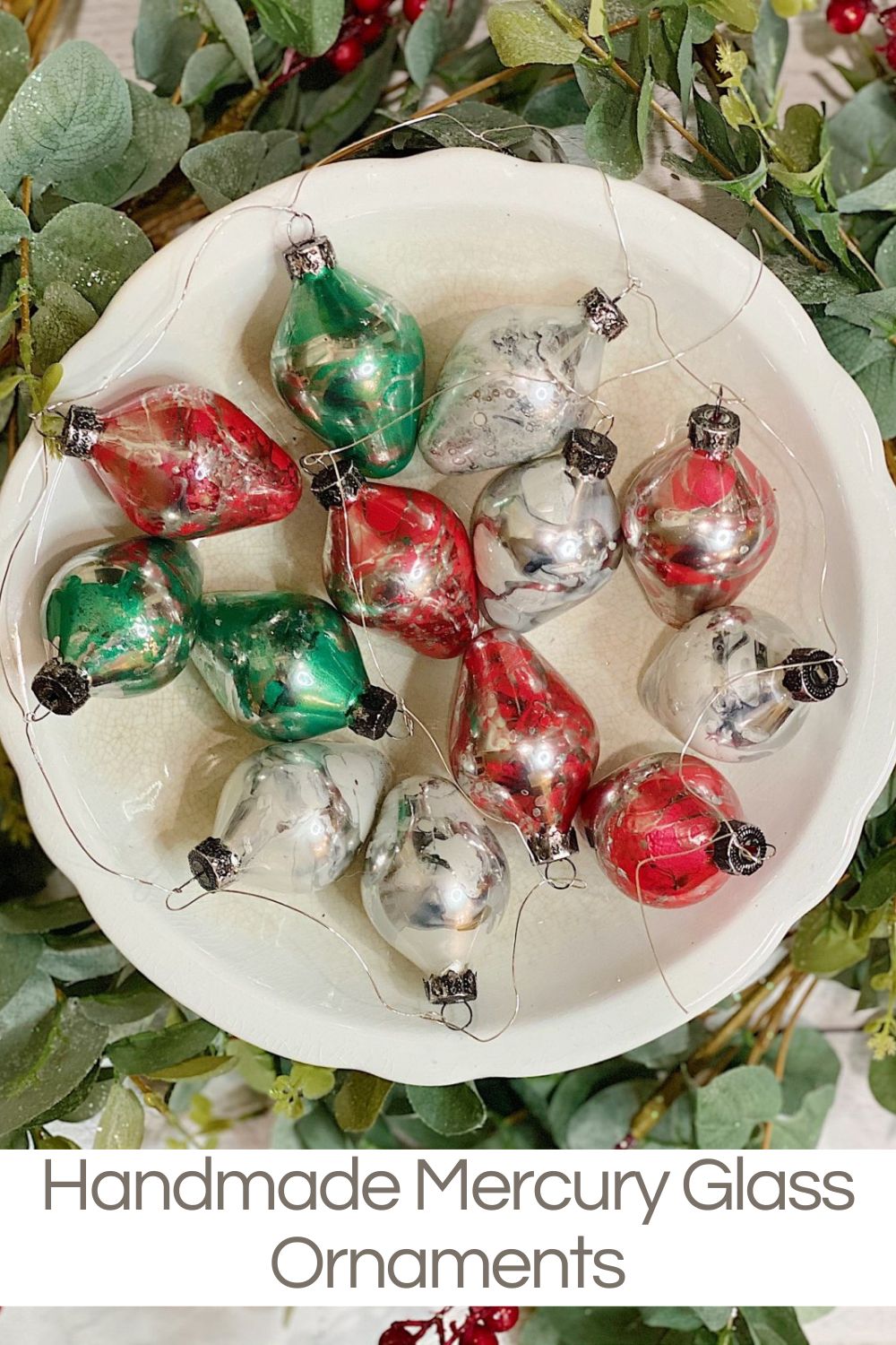 It’s Day ten of Getting Ready for Christmas and today I am sharing how to make these gorgeous handmade mercury glass ornaments.