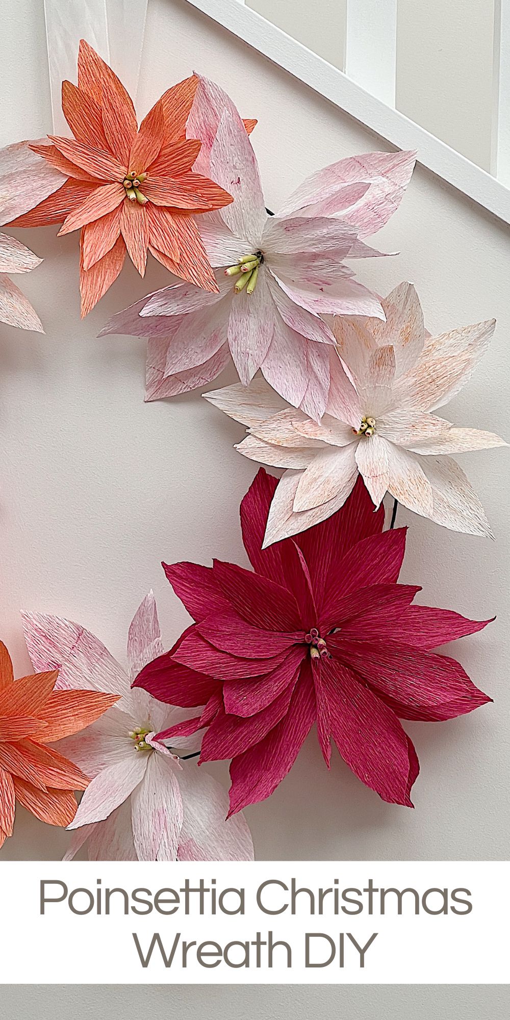 This year, I decided to bring a handmade touch to our holiday decorations by creating a stunning poinsettia Christmas wreath.