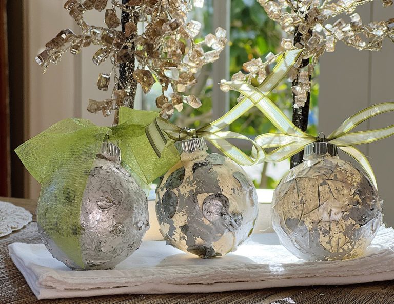 DIY Metallic Glass Christmas Ornaments