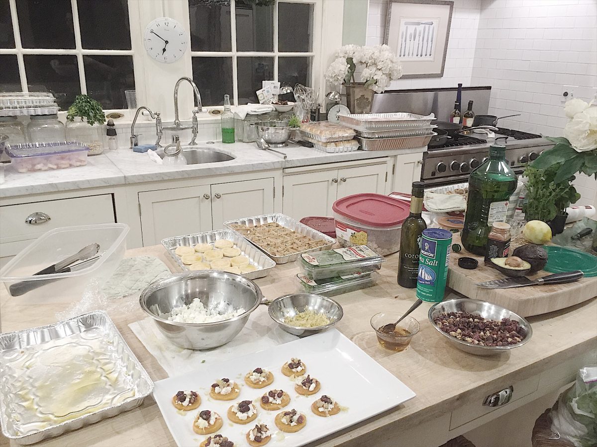 Prepping in my kitchen for our annual Christmas party.
