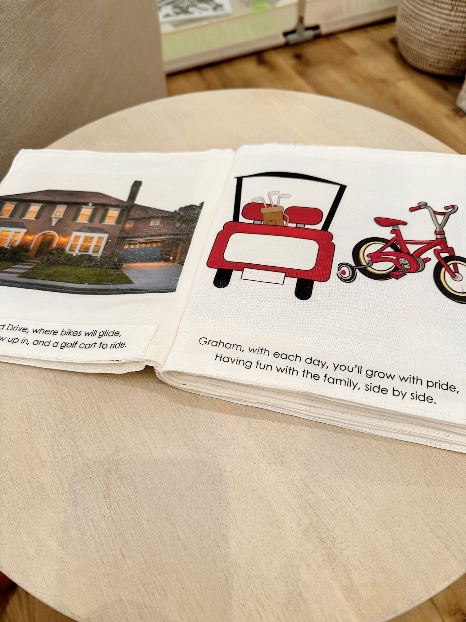 A handmade book for our grandson sharing eveyone in the family that loves him.