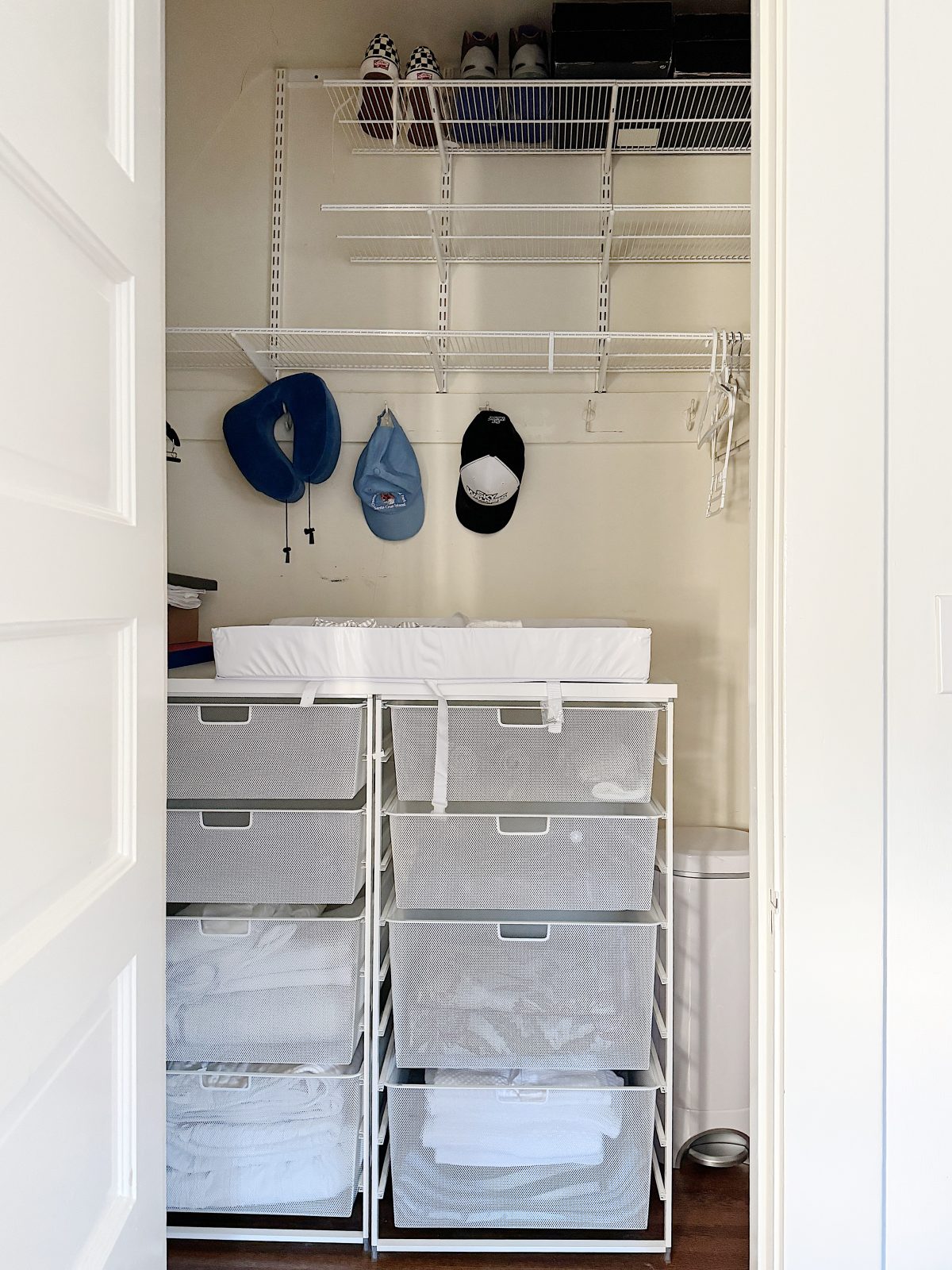 A bedroom makeover from two queens to a king and how to make the room well suited for guests.