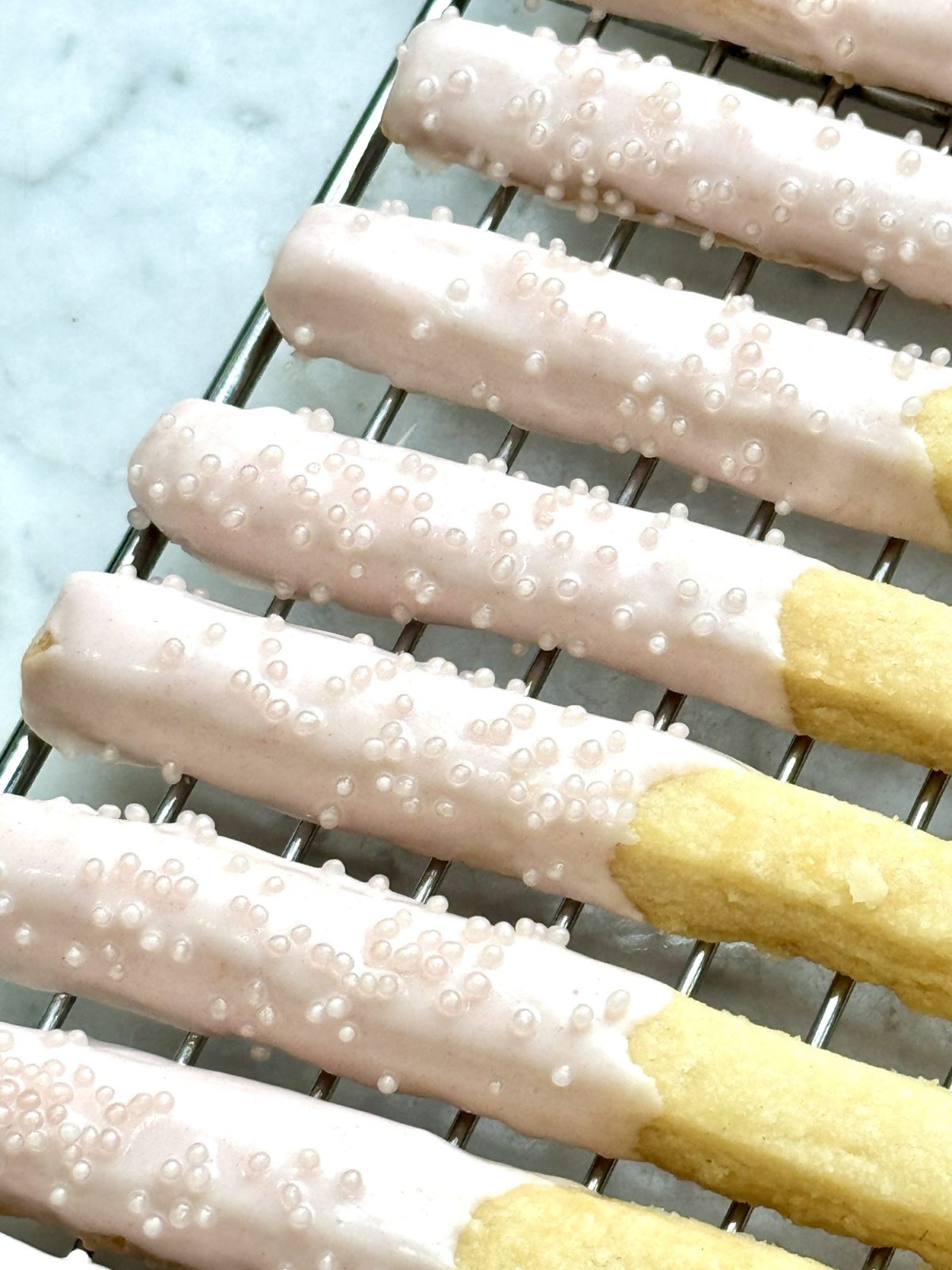 How to make three types of Valentine's Cookie Sticks with shortbread dough.