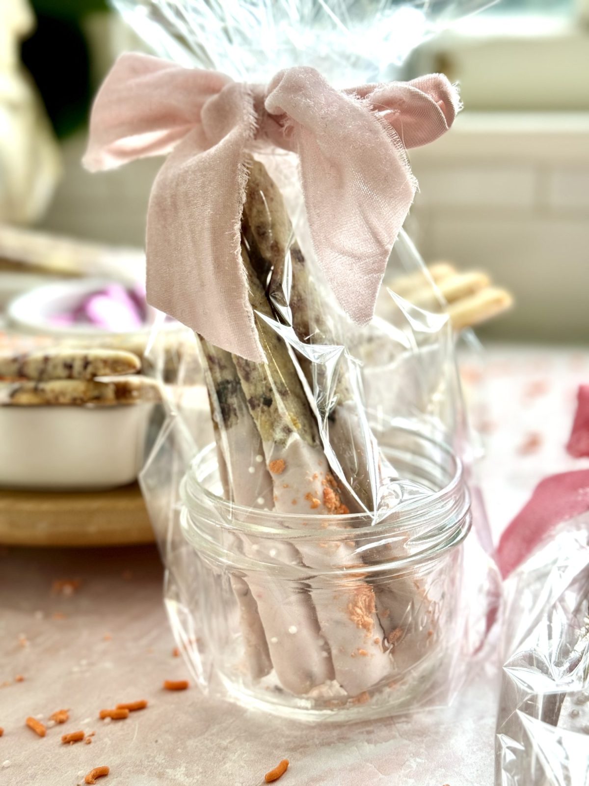 How to make three types of Valentine's Cookie Sticks with shortbread dough.