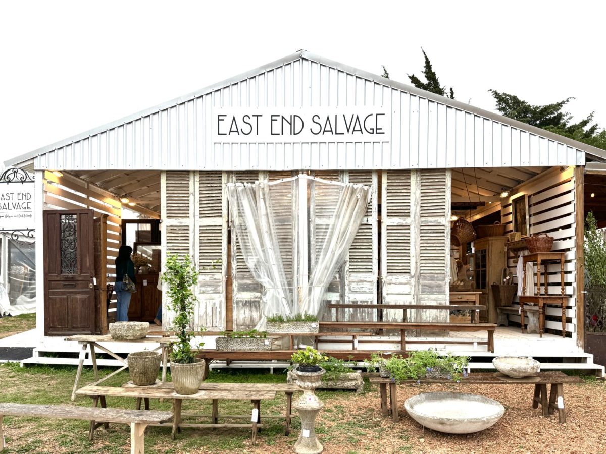 A vintage booth at the Round Top Antiques show.