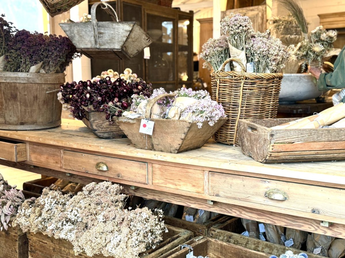 A vintage booth at the Round Top Antiques show.