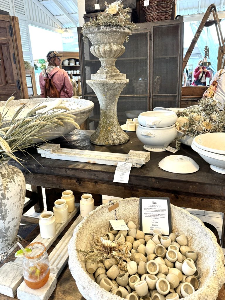 A vintage booth at the Round Top Antiques show.