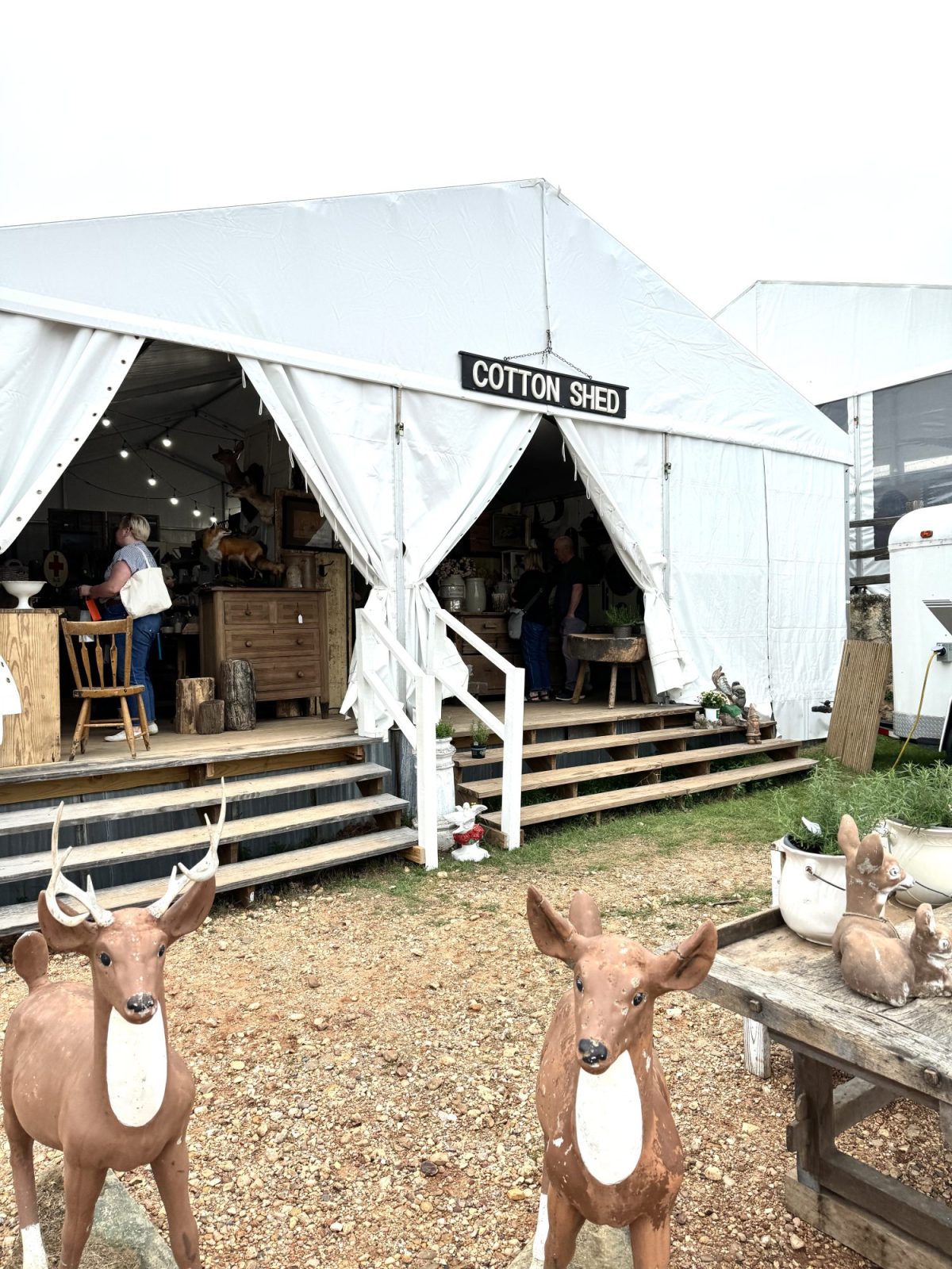 A vintage booth at the Round Top Antiques show.