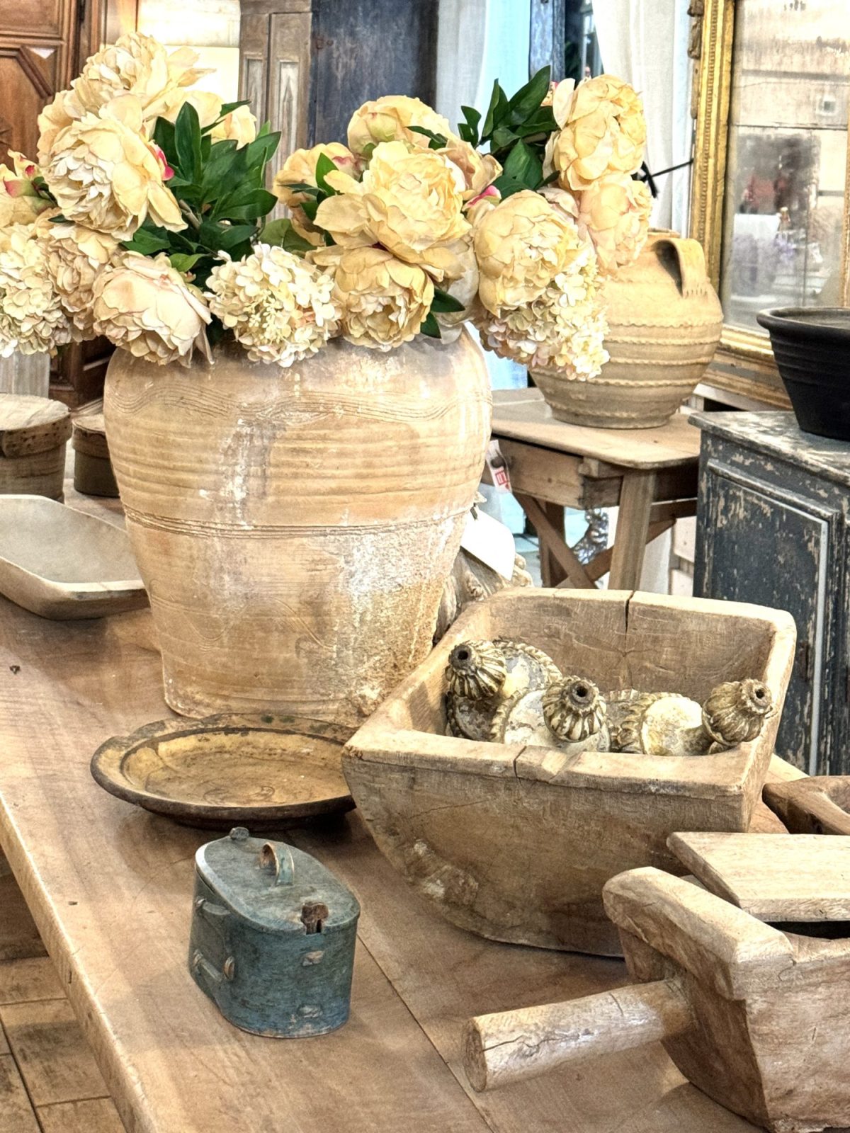 A vintage booth at the Round Top Antiques show.