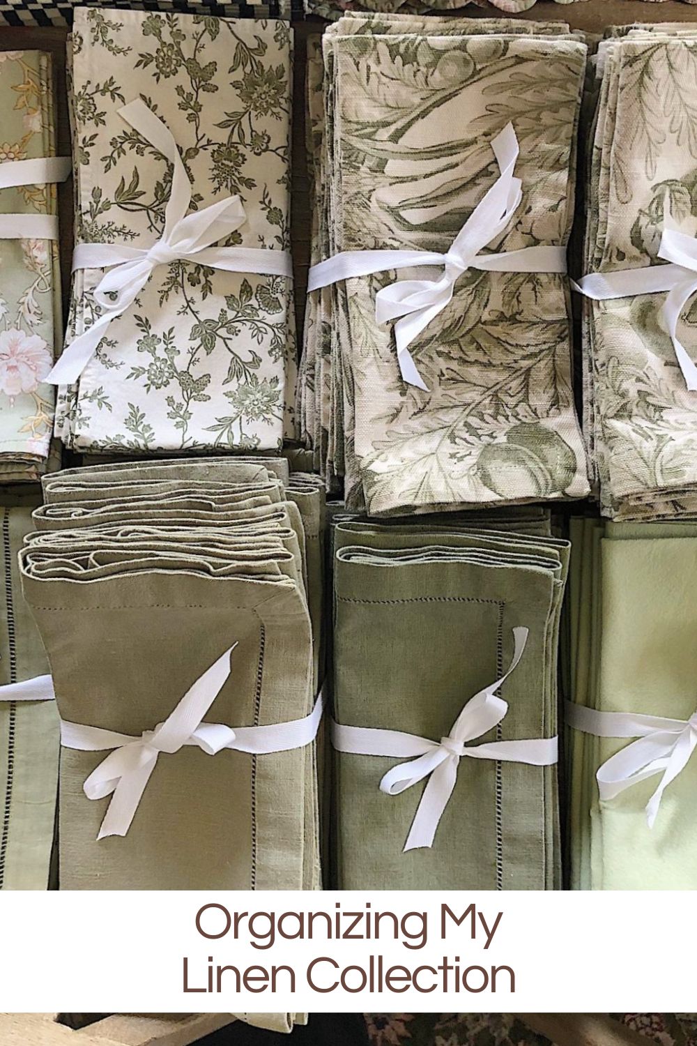 It wasn't until I wrote the title of this blog post that I realized I had a linen "collection." Actually, I might have a linen hoarding problem.