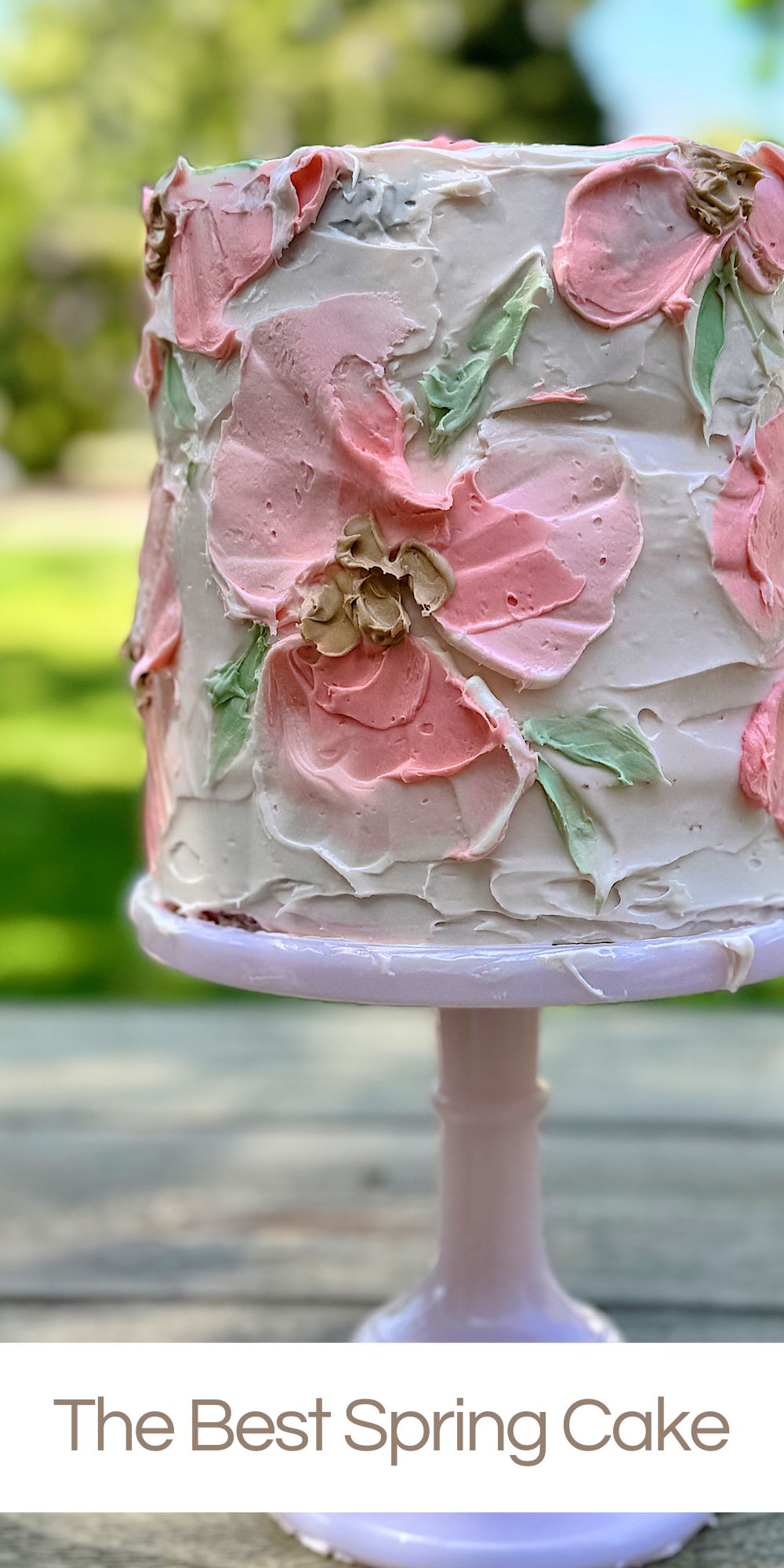 Nothing says celebration quite like a beautifully decorated spring cake, and this three-tier white cake will steal the show on any special occasion.