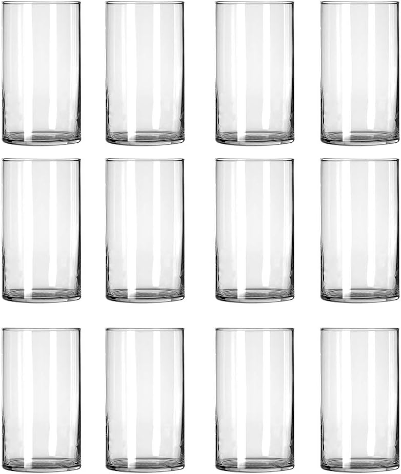 A grid of twelve identical clear, empty drinking glasses arranged in three rows and four columns, each one a symbol of communal gatherings and A Home to Share.