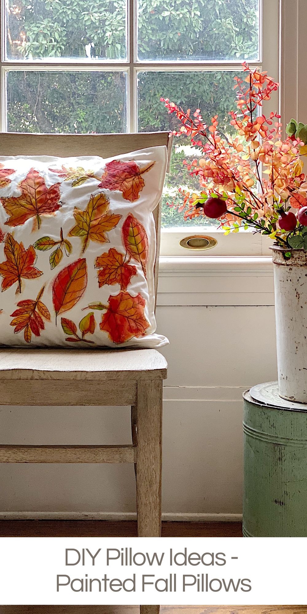 DIY Pillow Ideas Painted Fall Pillows MY 100 YEAR OLD HOME