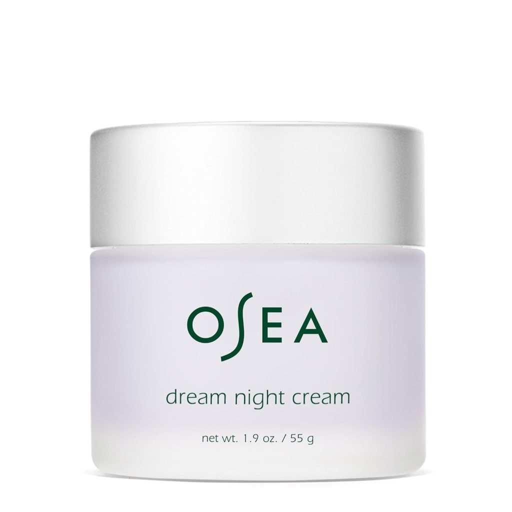 A jar of OSEA dream night cream with a silver lid, labeled with product name and weight of 1.9 oz (55 g)—perfect for your Black Friday skincare haul.