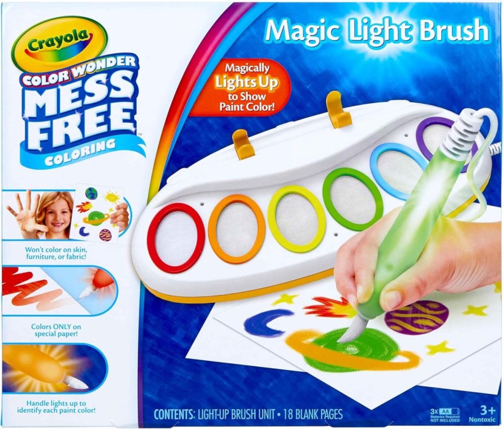 Experience mess-free creativity with the Crayola Color Wonder set—complete with a Magic Light Brush, paint palette, and vibrant artwork. Perfect for gifting this Black Friday!.