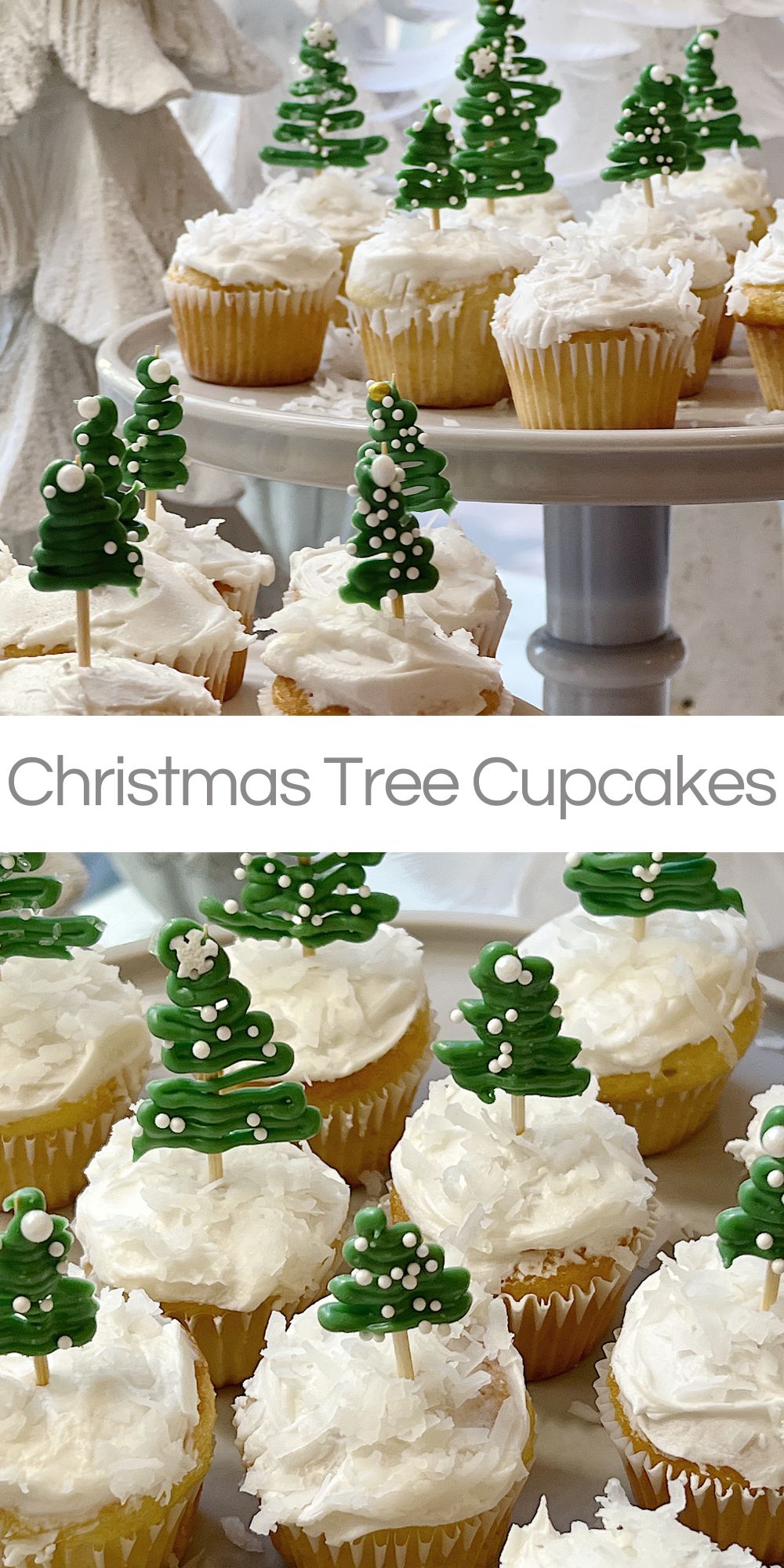 I cook every year for our Christmas party and last year I wanted to add a new fun dessert. These Christmas tree cupcakes are the cutest dessert ever!